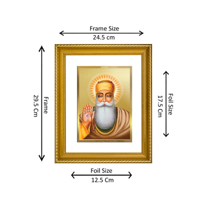 Diviniti 24K Gold Plated Guru Nanak Wooden Photo Frame for Home & Office Decor, Wall Hanging, Tabletop, Puja Room, Gift DG056S2.5 (29.5x24.5 CM)