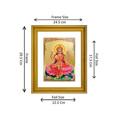 Diviniti 24K Gold Plated Lakshmi Wooden Photo Frame for Home & Office Decor, Wall Hanging, Tabletop, Puja Room, Gift DG056S2.5 (29.5x24.5 CM)