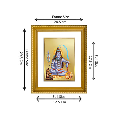 Diviniti 24K Gold Plated Shiva Wooden Photo Frame for Home & Office Decor, Wall Hanging, Tabletop, Puja Room, Gift DG056S2.5 (29.5x24.5 CM)