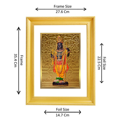 Diviniti 24K Gold Plated Ram Lalla Photo Frame For Home Decor Showpiece, Wall Decor, Table, Puja Room & Gift DG056S3 (27.6X35.4 CM)