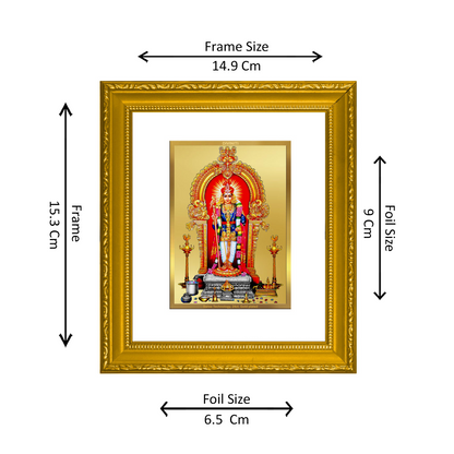 DIVINITI 24K Gold Plated Foil Raja Alangaram Wall Photo Frame Religious Photo Frame Idol for Home & Office Decor Prayer, Gifts Items DG 101 Size 1 (15.3x14.9 CM)