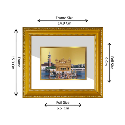 DIVINITI 24K Gold Plated Foil Golden Temple Wall Photo Frame Religious Photo Frame Idol for Home & Office Decor Prayer Gift Items DG 101 Size 1 (15.3x14.9 CM)