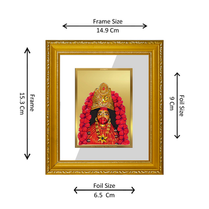 DIVINITI 24K Gold Plated Foil Maa Tara Wall Photo Frame Religious Photo Frame Idol for Home & Office Decor Prayer, Gifts Items DG 101 Size 1 (15.3x14.9 CM)