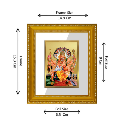 DIVINITI 24K Gold Plated Foil Narsimha Wall Photo Frame Religious Photo Frame Idol for Home & Office Decor Prayer, Gifts Items DG 101 Size 1 (15.3x14.9 CM)