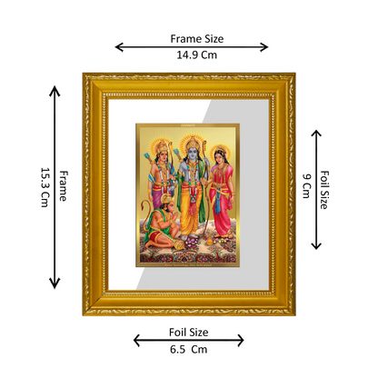 DIVINITI 24K Gold Plated Foil Ram Darbar Wall Photo Frame Religious Photo Frame Idol for Home & Office Decor Prayer, Gifts Items DG 101 Size 1 (15.3x14.9 CM)