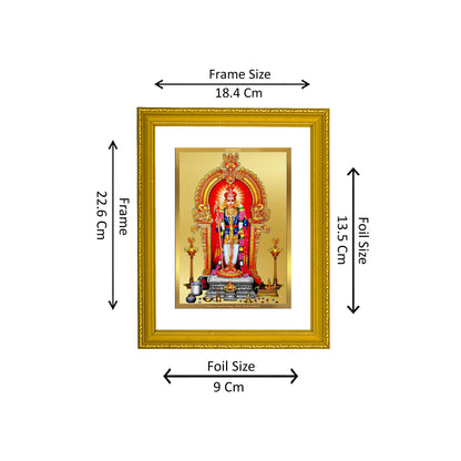 DIVINITI 24K Gold Plated Raja Alangaram Exquisite Photo Frame Idol for Home & Office Decor, Wall Hanging, Workshop, Table Top, Gift|DG101 Size 2 (22.6x18.4 CM)