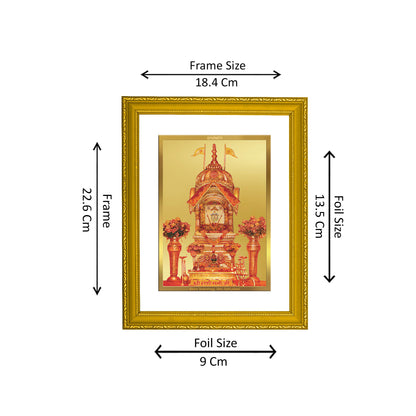 DIVINITI 24K Gold Plated Foil Rani Sati Wooden Classic Wall Photo Frame Idol for Puja Room, Home Decor, Workshop, Gift | DG101 Size 2 (22.6x18.4 CM)