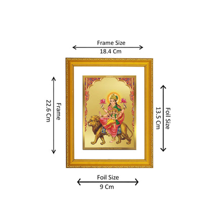 DIVINITI 24K Gold Plated Skanda Mata Traditional Photo Frame Idol for Home Decor, Table Top, Wall Hanging, Workshop, Premium Gift|DG101 Size 2 (22.6x18.4 CM)