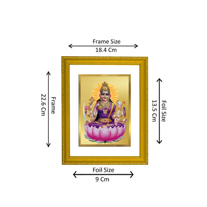 DIVINITI 24K Gold Plated Vijaya Lakshmi Modern Photo Frame Idol for Puja Room, Home Wall Decor, Workshop, Table Top, Premium Gift|DG101 Size 2 (22.6x18.4 CM)