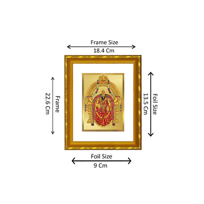 DIVINITI 24K Gold Plated Foil Padmavathi Photo Frame for Home Wall Decor, Workshop, Table Top, Gift|DG103 Size 2 (22.6x18.4 CM)