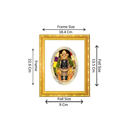 DIVINITI 24K Gold Plated Foil Lord Ram Lalla Wooden Photo Frame for Home Decor, Puja Room, Table Top, Wall Hanging, Workshop, Gift | DG103 Size 2 (22.6x18.4 CM)