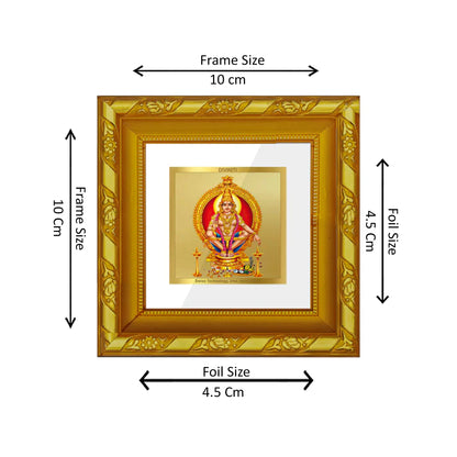 DIVINITI 24K Gold Plated Foil Ayyappan Ji Stylish Photo Frame for Wall Hanging, Workshop, Table Top, Home Decor, Gift|DG103S1A (10x10 CM)