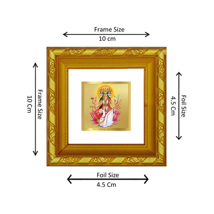 DIVINITI 24K Gold Plated Foil Gayatri Mata Photo Frame for Wall Hanging, Workshop, Home Decor, Puja Room, Luxurious Gifts|DG103S1A (10x10 CM)