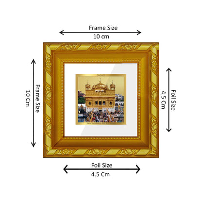 DIVINITI 24K Gold Plated Foil Golden Temple Wooden Stylish Photo Frame for Table Top, Wall Hanging, Home Decor, Premium Gifts | DG103S1A (10x10 CM)