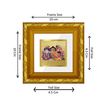 DIVINITI 24K Gold Plated Foil Lord Jagannath Wall Photo Frame for Workshop, Home Decor, Table Top, Gifts|DG103S1A (10x10 CM)