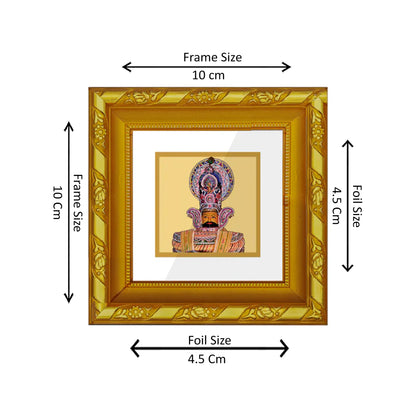 DIVINITI 24K Gold Plated Foil Khatu Shyam Modern Photo Frame Idol for Wall Hanging, Prayer, Home & Office Decor, Workshop, Gifts | DG103S1A (10x10 CM)