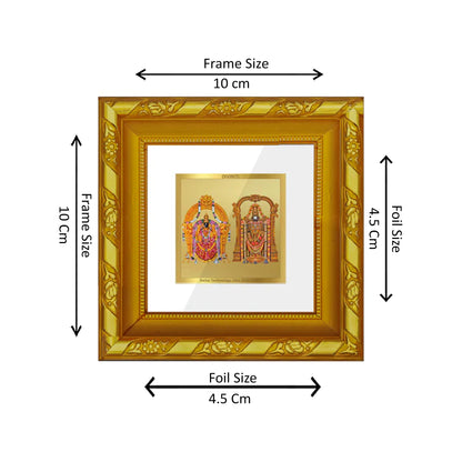 DIVINITI 24K Gold Plated Padmavathi Balaji Wooden Stylish Wall Photo Frame Idol for Workshop, Puja Room, Home Decor, Luxurious Gifts | DG103S1A (10x10 CM)