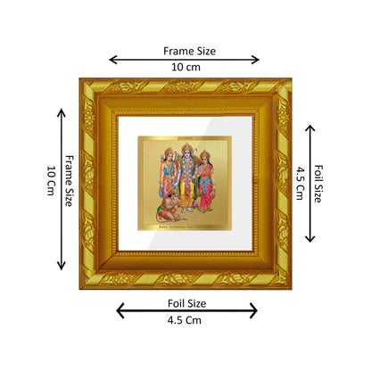 DIVINITI 24K Gold Plated Lord Ram Darbar Traditional Wall Photo Frame Idol for Home & Office Decor, Puja Room, Premium Gifts | DG103S1A (10x10 CM)