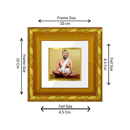 DIVINITI 24K Gold Plated Ramakrishna Wooden Wall Photo Frame Idol for Wall Hanging, Table Top, Home Decor, Workshop, Gifts | DG103S1A (10x10 CM)