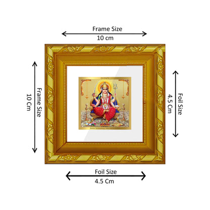 DIVINITI 24K Gold Plated Santoshi Mata Photo Frame Idol for Puja Room, Wall Hanging, Table Top, Home Decor, Workshop, Gifts | DG103S1A (10x10 CM)