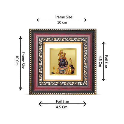 DIVINITI 24K Gold Plated Lord Ram Lalla Classic Wall Photo Frame Idol for Table Top, Puja Room, Home Decor, Workshop, Gifts|DG105S1A (10x10 CM)