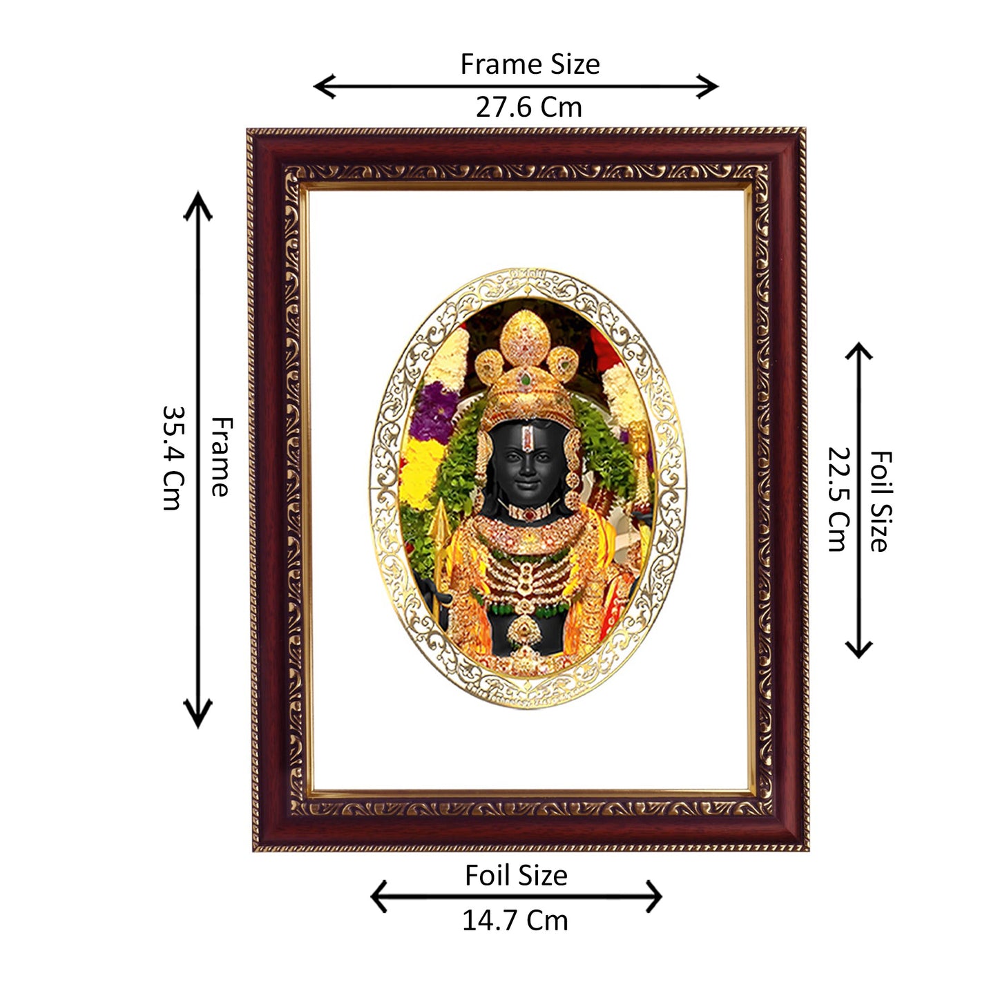 Diviniti 24K Gold Plated Ram Lalla Photo Frame For Home Decor, Wall Hanging, Table Top, Puja Room & Gift DG105S3 (27.6X35.4 CM)