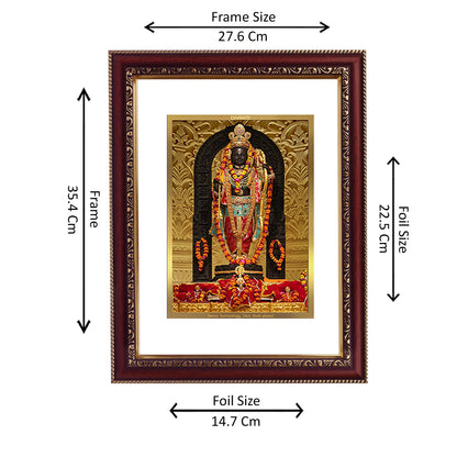 Diviniti 24K Gold Plated Ram Lalla Photo Frame For Home Decor, Wall Hanging, Table, Puja Room & Gift DG105S3 (27.6X35.4 CM)