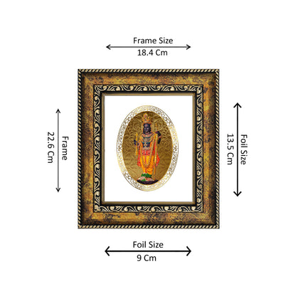 DIVINITI 24K Gold Plated Lord Ram Lalla Wooden Photo Frame Idol for Home Decor, Puja Room, Table Top, Wall Hanging, Workshop, Luxurious Gift | DG113 Size 2 (22.6x18.4 CM)