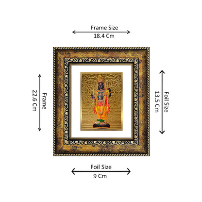 DIVINITI 24K Gold Plated Lord Ram Lalla Wooden Premium Photo Frame Idol for Wall Hanging, Workshop, Table Top, Home Decor, Luxury Gift | DG113 Size 2 (22.6x18.4 CM)