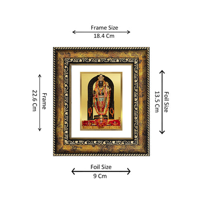 DIVINITI 24K Gold Plated Lord Ram Lalla Wooden Photo Frame Idol for Home Wall Decor, Workshop, Table Top, Premium Gift | DG113 Size 2 (22.6x18.4 CM)