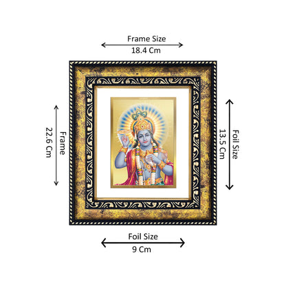 DIVINITI 24K Gold Plated Lord Vishnu Modern Photo Frame Idol for Wall Hanging, Workshop, Table Top, Home Decor, Luxury Gift|DG113 Size 2 (22.6x18.4 CM)