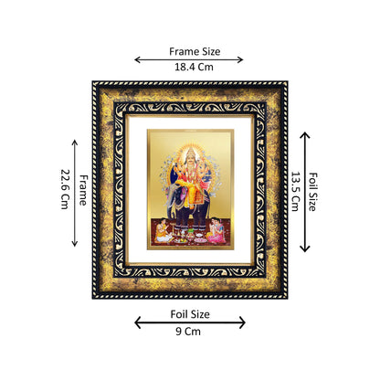 DIVINITI 24K Gold Plated Vishwakarma Wooden Luxurious Photo Frame Idol for Home Wall Decor, Workshop, Table Top, Premium Gift | DG113 Size 2 (22.6x18.4 CM)