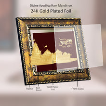 Load image into Gallery viewer, Diviniti Ram Mandir on 24K Gold Plated Foil For Home Decor, Wall Hanging, Table Decor, Puja Room &amp; Gift (13 CM X 15 CM)
