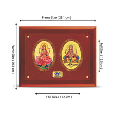 Load image into Gallery viewer, DIVINITI 24K Gold Plated Laxmi Ganesha Customized Photo Frame For Corporate Gifting MDF S2.5 (25.1X20.1 CM)
