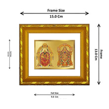 Load image into Gallery viewer, DIVINITI 24K Gold Plated Padmavathi Balaji Wall Photo Frame For Home Decor, Puja Room (15.0 X 13.0 CM)
