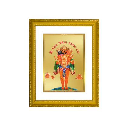 DIVINITI 24K Gold Plated Triveni Balaji Photo Frame Idol for Home Decor, Table Top, Wall Hanging, Workshop, Premium Gift|DG101 Size 2 (22.6x18.4 CM)