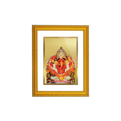 DIVINITI 24K Gold Plated Siddhivinayak Wooden Photo Frame Idol for Home Decor, Puja Room, Table Top, Wall Hanging, Workshop, Luxurious Gift | DG101 Size 2 (22.6x18.4 CM)