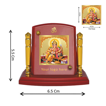 Diviniti 24K Gold Plated Ganesha Photo Frame for Car Dashboard, Home Decor, Tabletop, Puja Room, Showpiece and Gift  MDF1BP+ (6.5x5.5 CM)