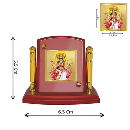 Diviniti 24K Gold Plated Gayatri-2 Photo Frame for Car Dashboard, Home Decor, Tabletop, Puja Room, Showpiece and Gift  MDF1BP+ (6.5x5.5 CM)