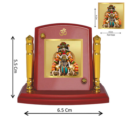 Diviniti 24K Gold Plated Krishna Photo Frame for Car Dashboard, Home Decor, Tabletop, Puja Room, Showpiece and Gift  MDF1BP+ (6.5x5.5 CM)