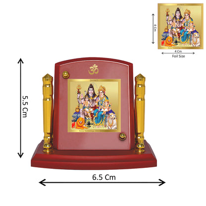 Diviniti 24K Gold Plated Shiva Parvati Photo Frame for Car Dashboard, Home Decor, Tabletop, Puja Room, Showpiece and Gift  MDF1BP+ (6.5x5.5 CM)