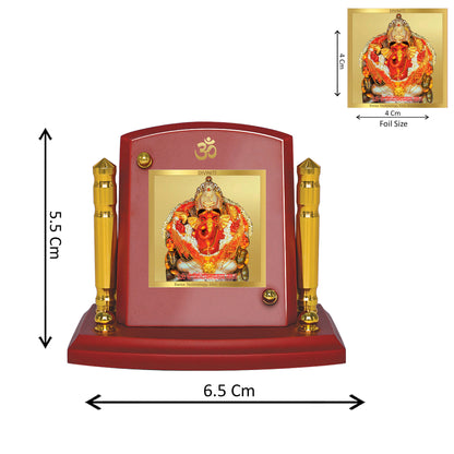 Diviniti 24K Gold Plated Siddhivinayak Ji Photo Frame for Car Dashboard, Home Decor, Tabletop, Puja Room, Showpiece and Gift  MDF1BP+ (6.5x5.5 CM)