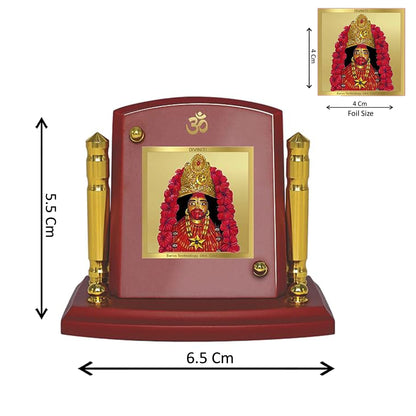 Diviniti 24K Gold Plated Tara Devi Photo Frame for Car Dashboard, Home Decor, Tabletop, Puja Room, Showpiece and Gift  MDF1BP+ (6.5x5.5 CM)