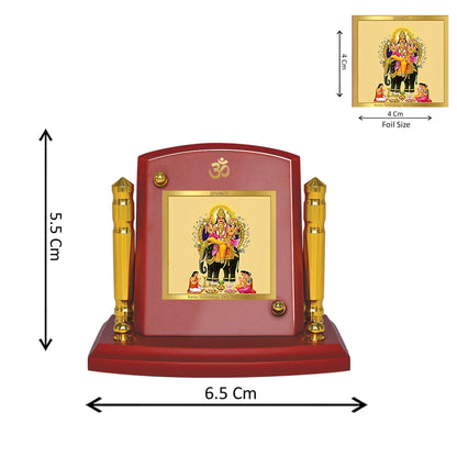 Diviniti 24K Gold Plated Vishwakarma Ji Photo Frame for Car Dashboard, Home Decor, Tabletop, Puja Room, Showpiece and Gift  MDF1BP+ (6.5x5.5 CM)