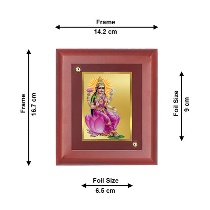 DIVINITI 24K Gold Plated Goddess Aadi Lakshmi Wooden Photo Frame for Home Decor, Wall Hanging, Table Top, Worship, Gift | MDF Size 1 (16.7x14.2 CM)