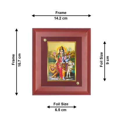 DIVINITI 24K Gold Plated Foil Ardhnarishwar Wooden Wall Photo Frame Idol for Home & Office Decor, Table Top, Workshop, Luxury Gift | MDF Size 1 (16.7x14.2 CM)