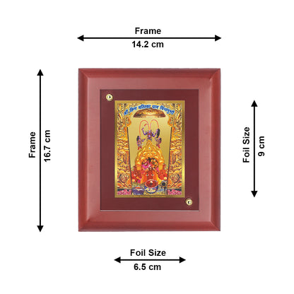 DIVINITI 24K Gold Plated Foil Chintpoorni Maa Wall Photo Frame Idol for Home Decor, Table Top, Puja Room, Luxury Gift|MDF Size 1 (16.7x14.2 CM)