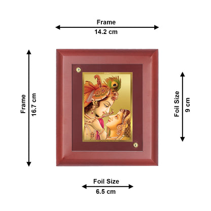 DIVINITI 24K Gold Plated Foil Radha Krishna Photo Frame Idol for Home Wall Decor, Table Top, Puja Room, Luxury Gift|MDF Size 1 (16.7x14.2 CM)