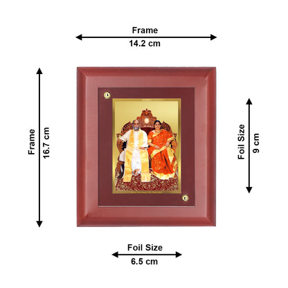 DIVINITI 24K Gold Plated Foil Shanti Amman Elegant Photo Frame Idol for Room Decor, Wall Hanging, Table Top, Workshop, Gift|MDF Size 1 (16.7x14.2 CM)