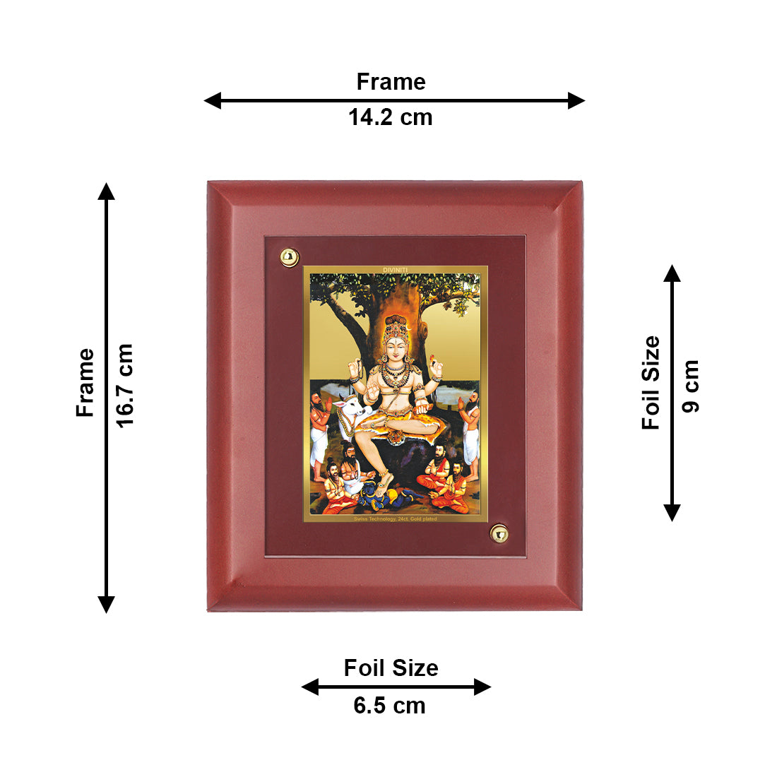 DIVINITI 24K Gold Plated Foil Vallabha Classic Photo Frame Idol for Table Top, Home Decor, Wall Hanging, Worship, Gift|MDF Size 1 (16.7x14.2 CM)